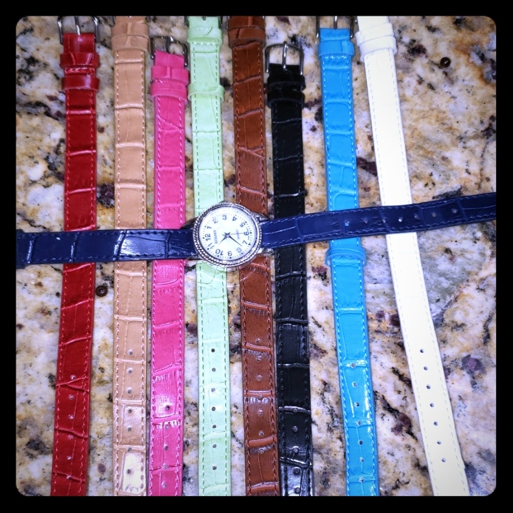 Watch with different color bands